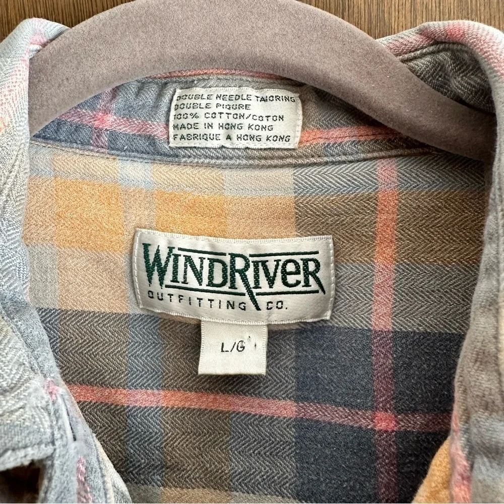 WindRiver Women’s Orange Blue Pink Cotton Plaid Button-up Shirt XL - Picture 8 of 9